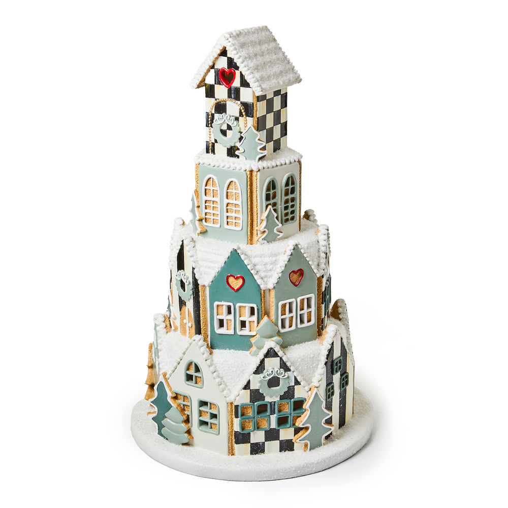 Illuminated Farmhouse Gingerbread Village