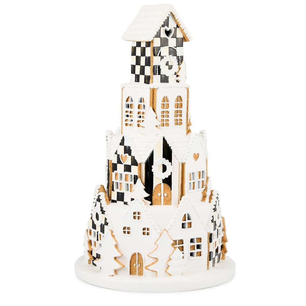 Gingerbread Round Illuminated Village