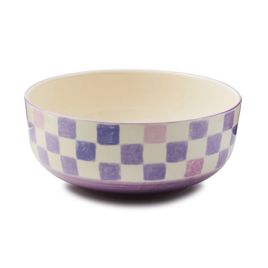 Stoneware Check Serving Bowl