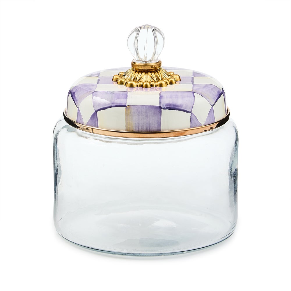 Violet Check Kitchen Canisters