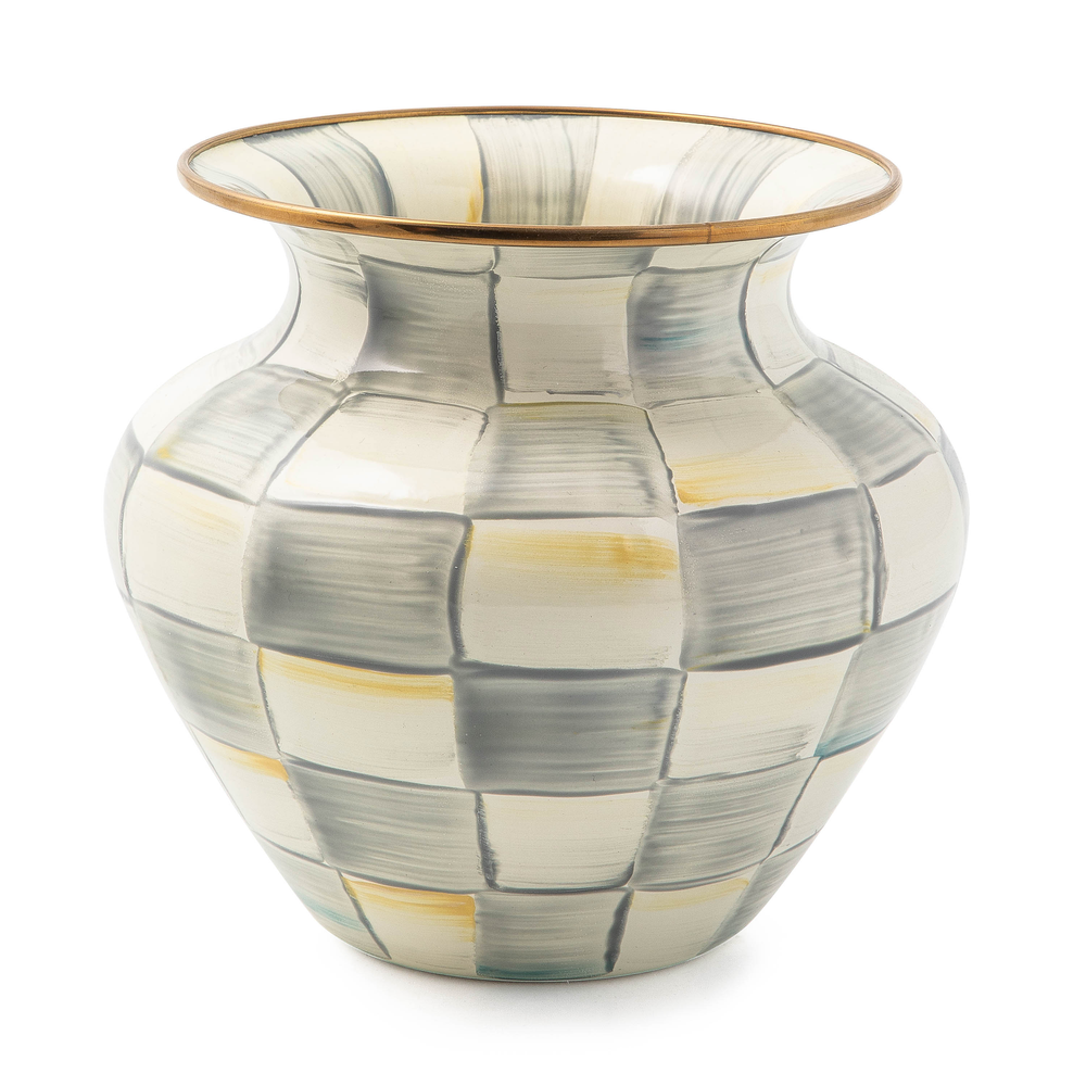 Check Enamel Large Vase